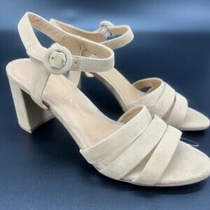 Chinese Laundry Womens 8.5 Nude Ankle Strap Open Toe Block Heeled Sandals READ